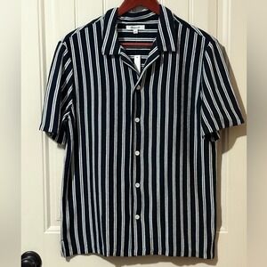 Madewell Blue/Gray/White Lisbon Short Sleeve Button Up Shirt NWT